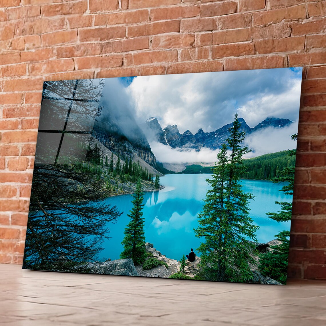 Lake Moraine Glass Wall Art