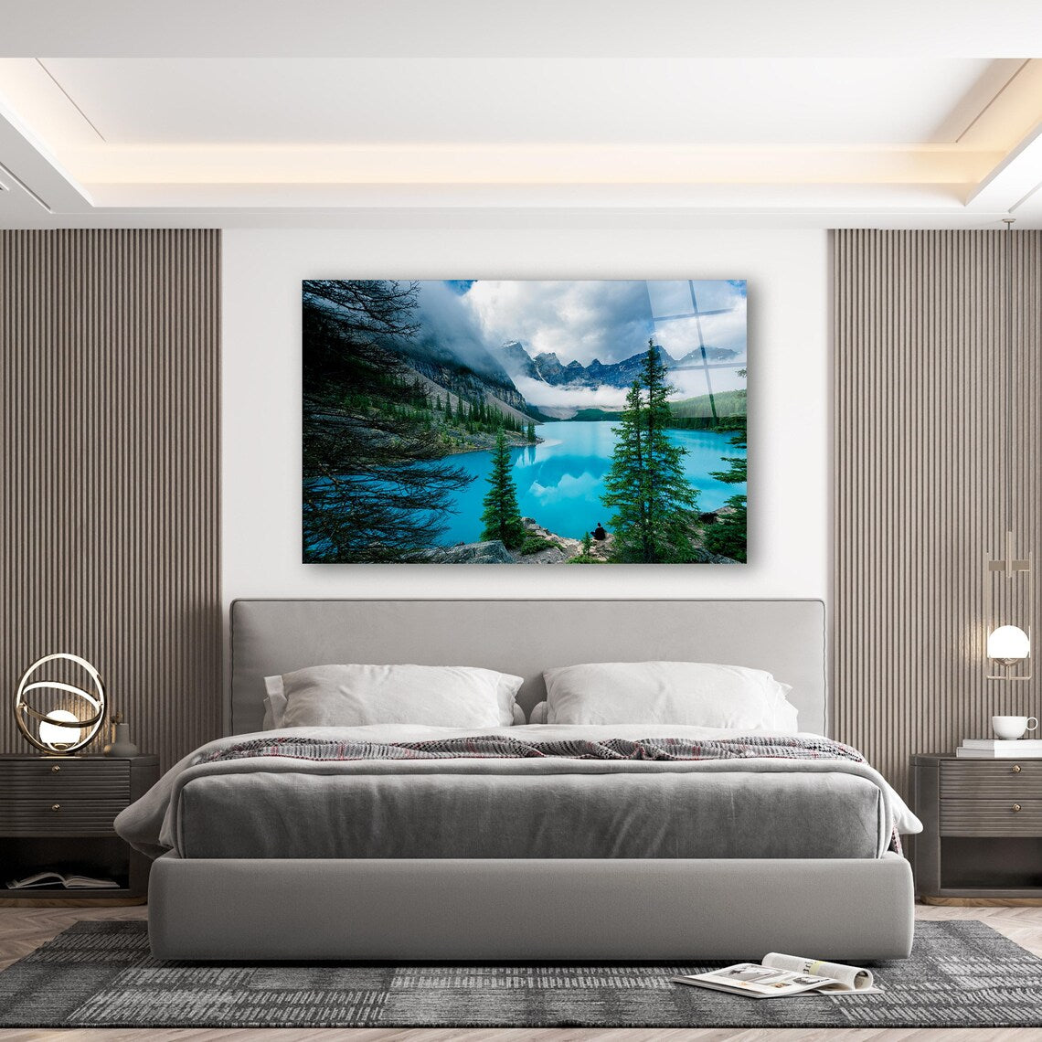 Lake Moraine Glass Wall Art