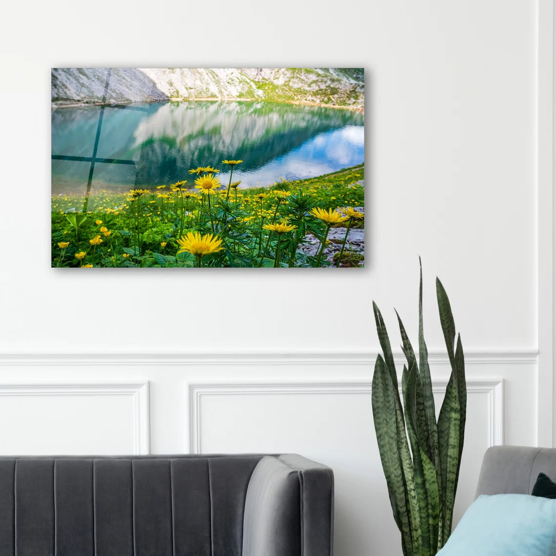 Alpin Lake Glass Wall Art