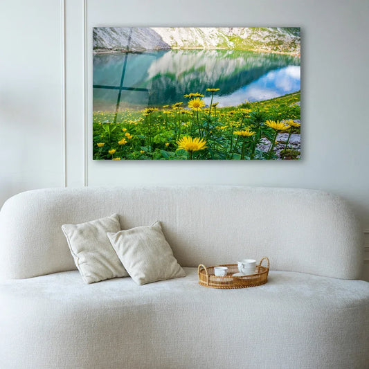 Alpin Lake Glass Wall Art - LUXARTDECO