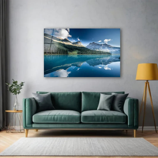 Emerald Lake Glass Wall Art - LUXARTDECO