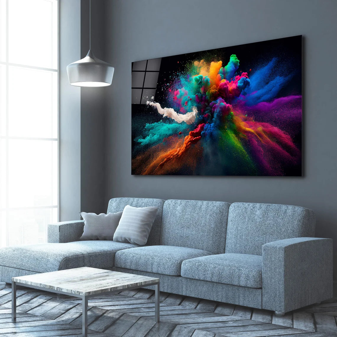 Colorful Splash Glass Wall Art