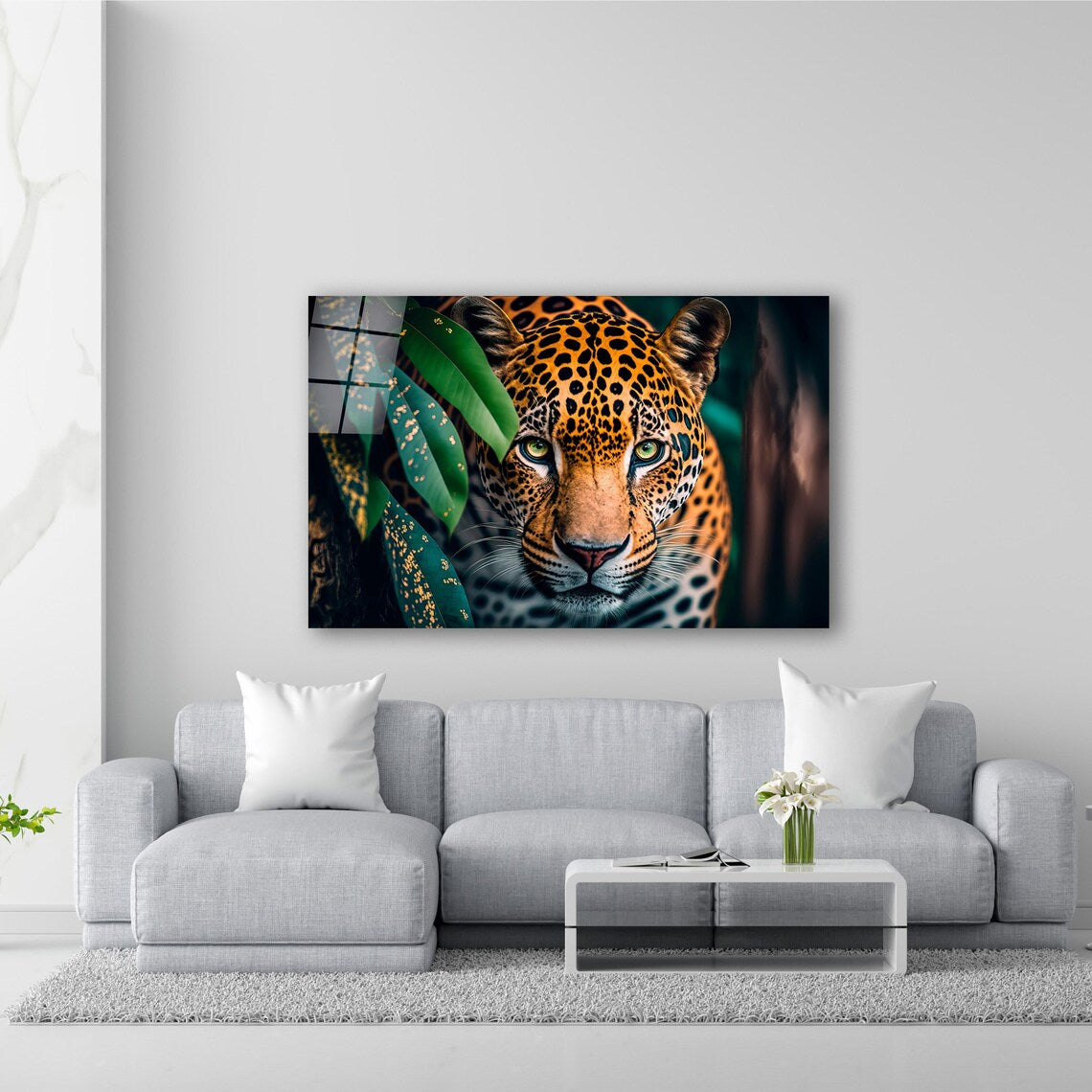 Leopard Glass Wall Art