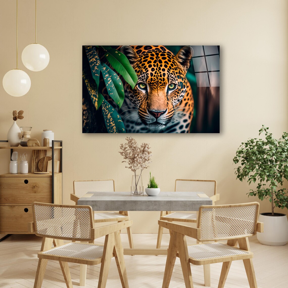 Leopard Glass Wall Art