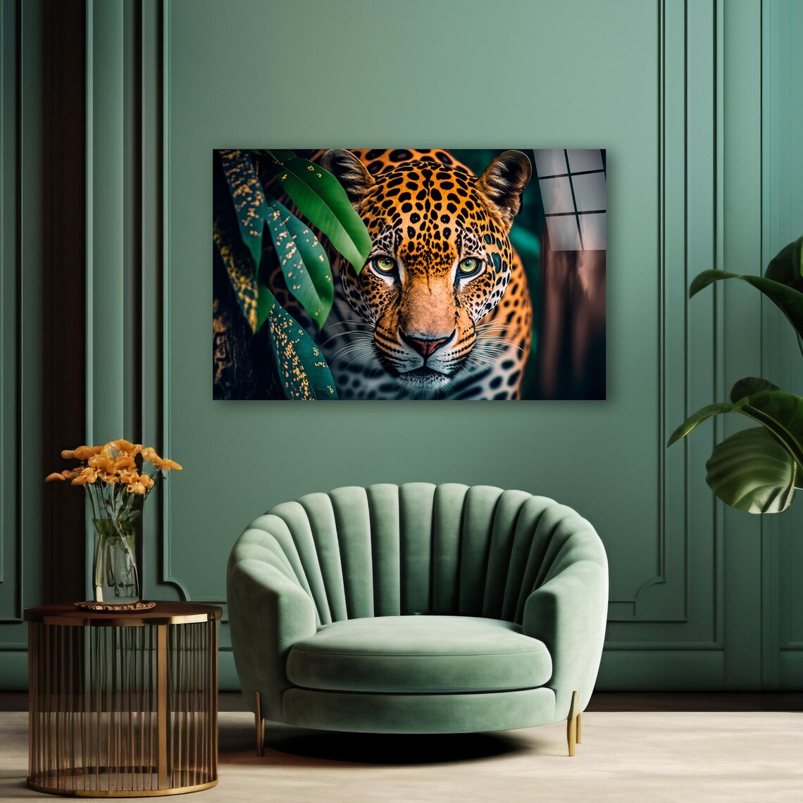 Leopard Glass Wall Art