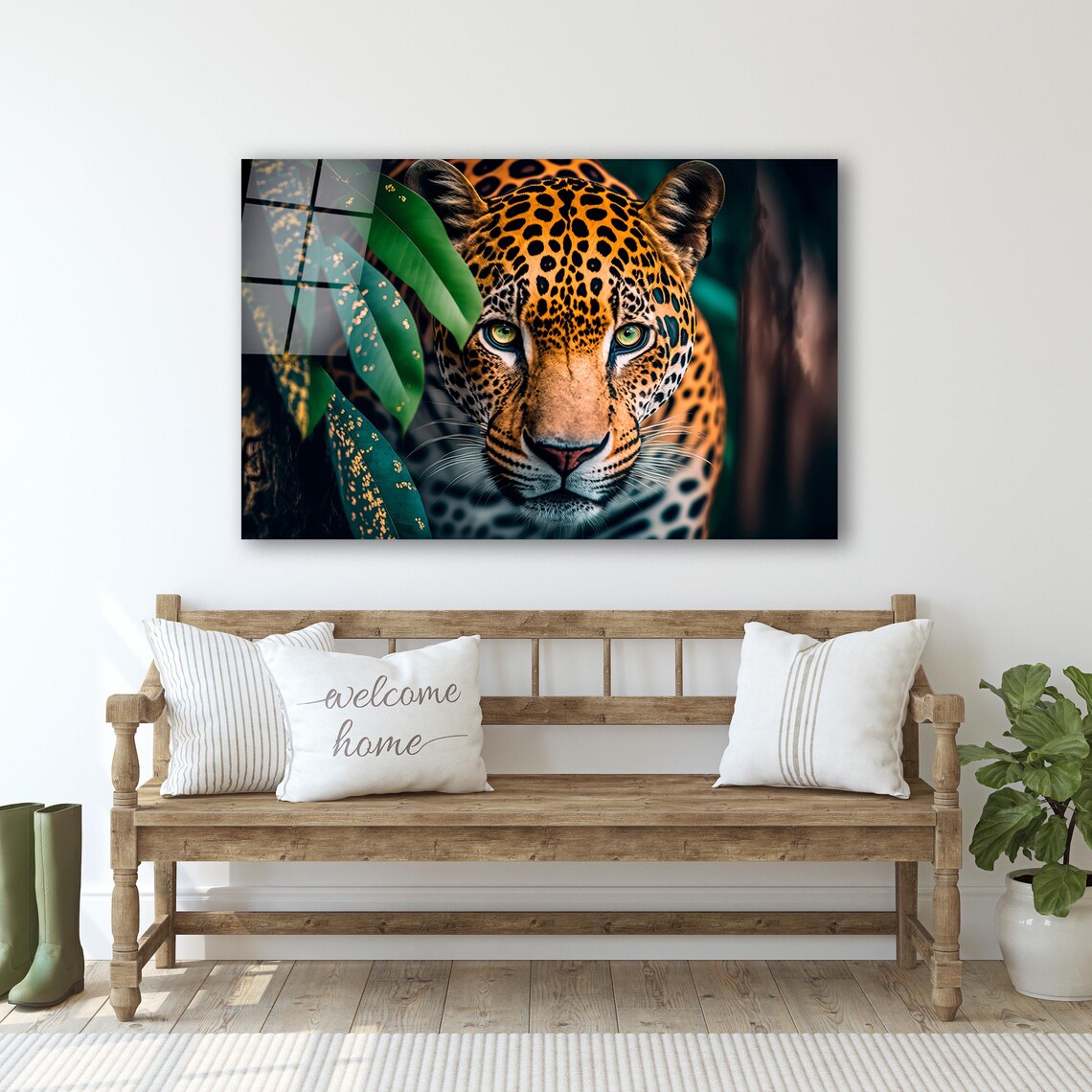 Leopard Glass Wall Art