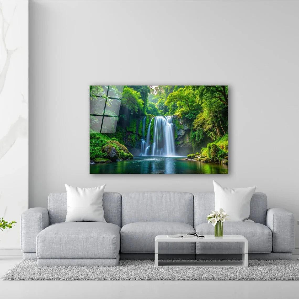 Cascade Glass Wall Art - LUXARTDECO