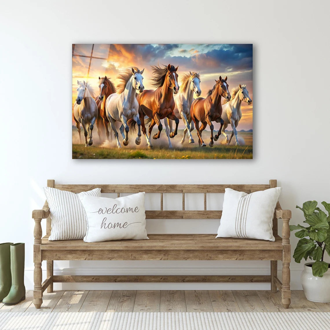 Horses Glass Wall Art