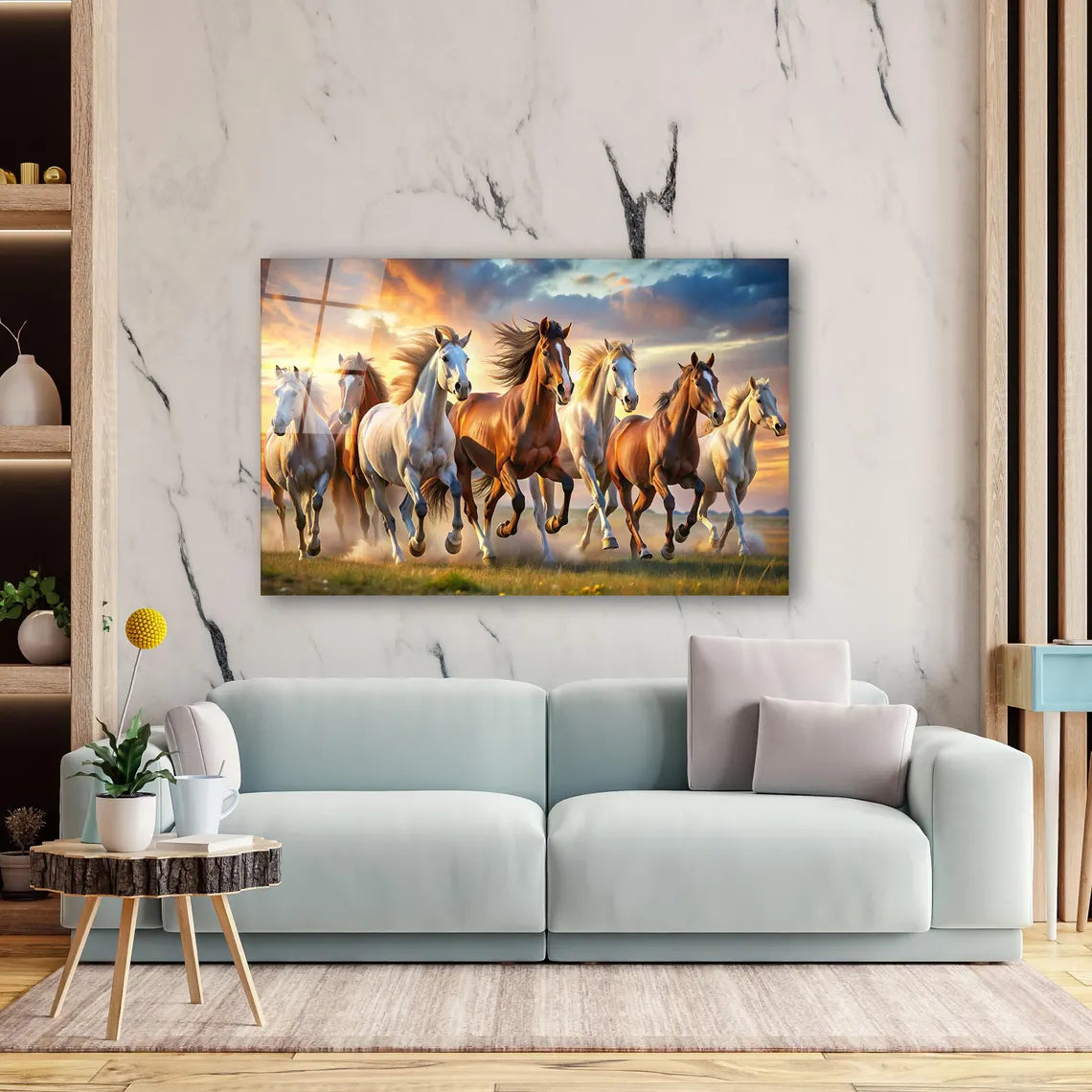 Horses Glass Wall Art