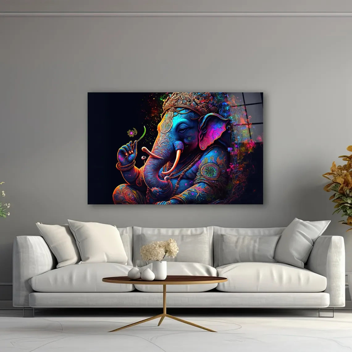Ganesha Glass Wall Art - LUXARTDECO