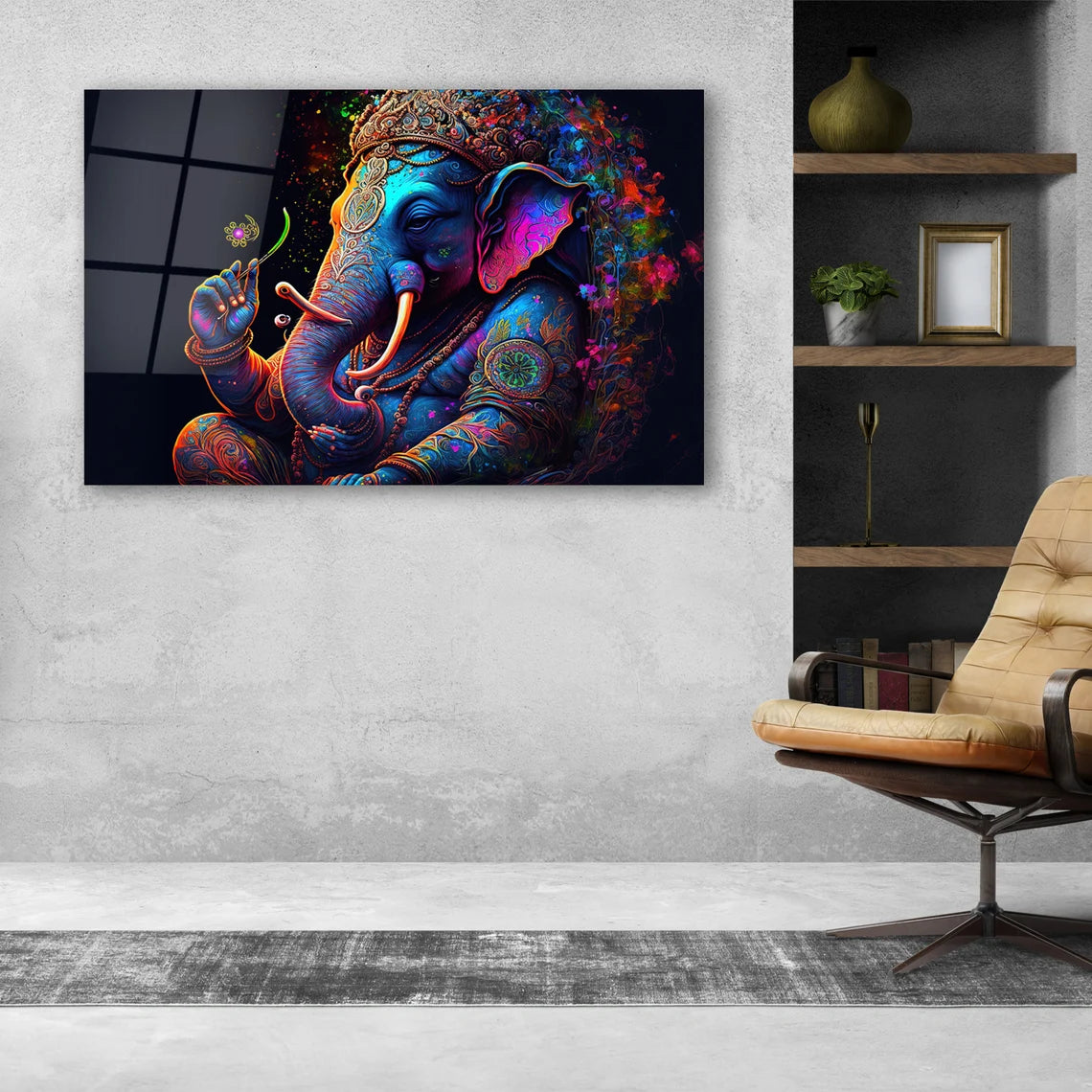Ganesha Glass Wall Art