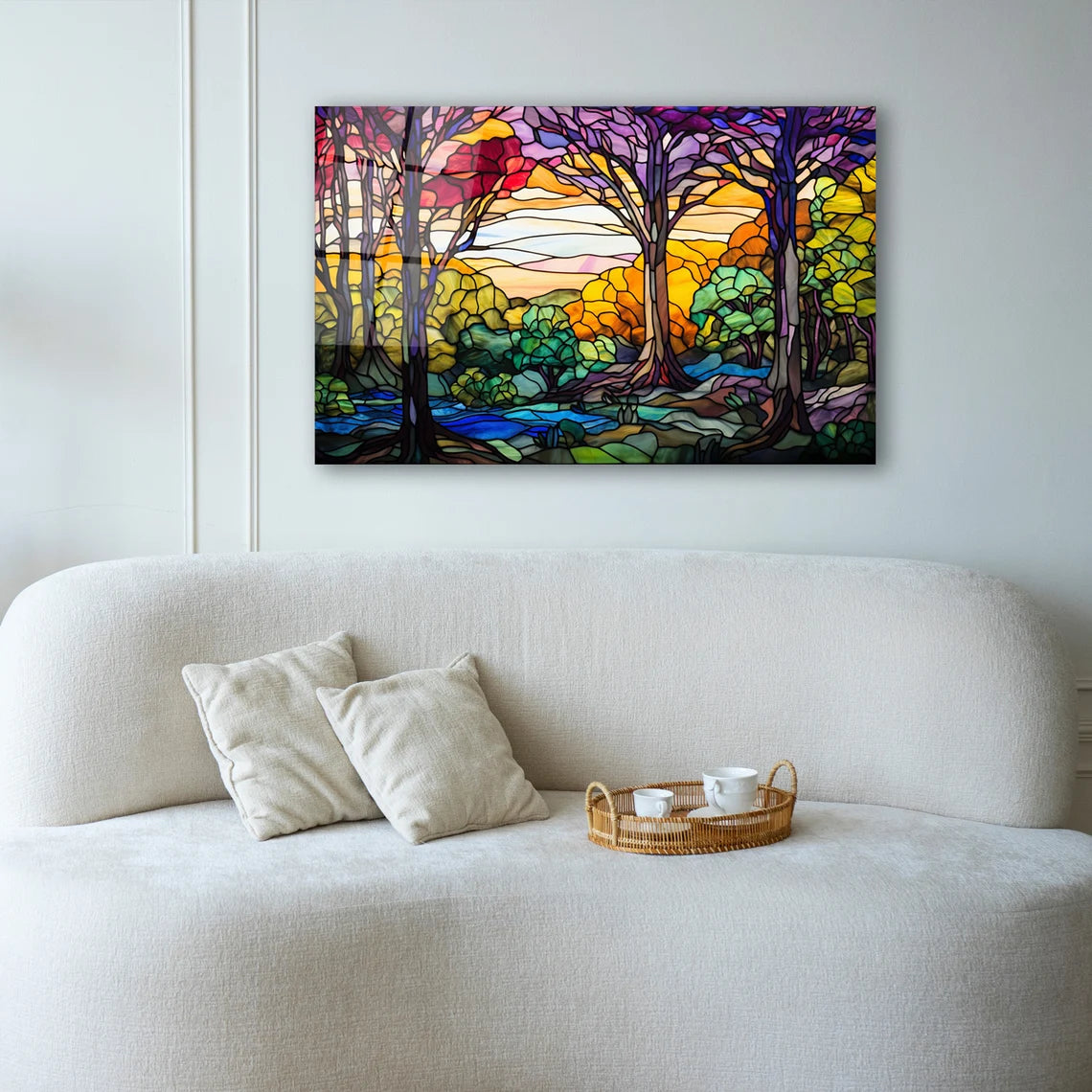 Colorful Tree Glass Wall Art