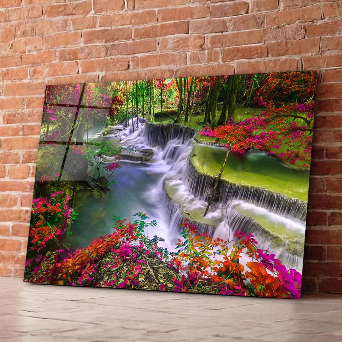 Cascade Glass Wall Art