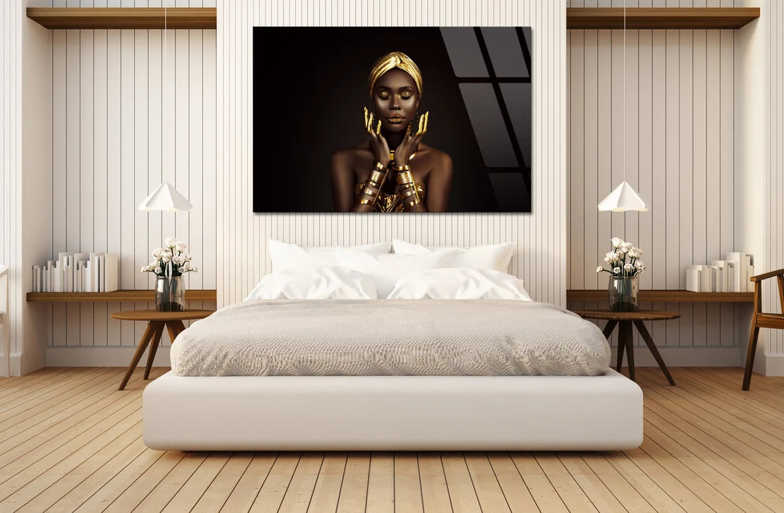 Beautiful Woman Glass Wall Art