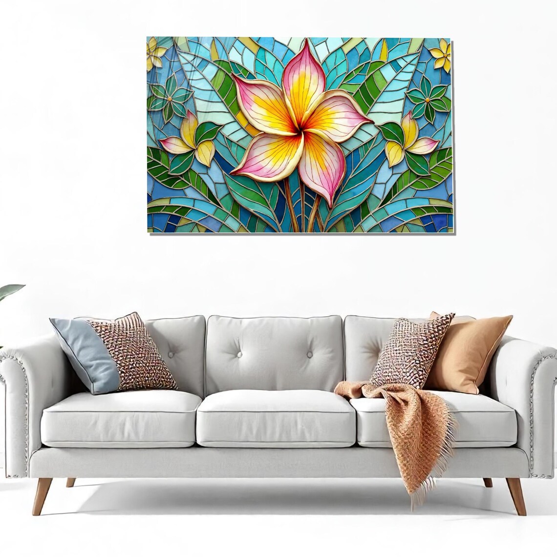 Flower Glass Wall Art