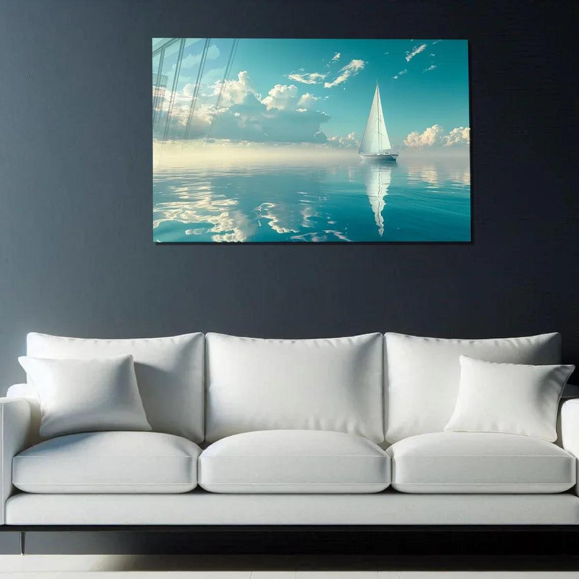 Azure Sea Glass Wall Art - LUXARTDECO