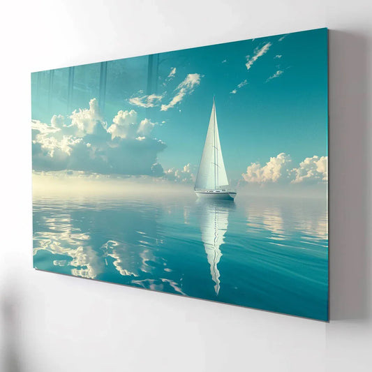 Azure Sea Glass Wall Art - LUXARTDECO