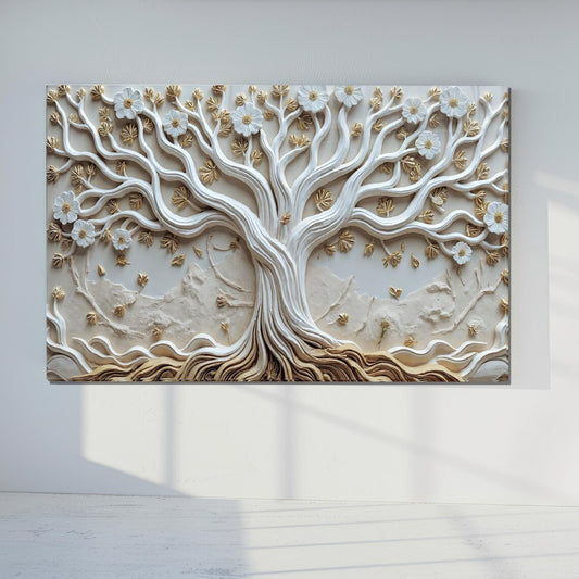 White Tree Glass Wall Art