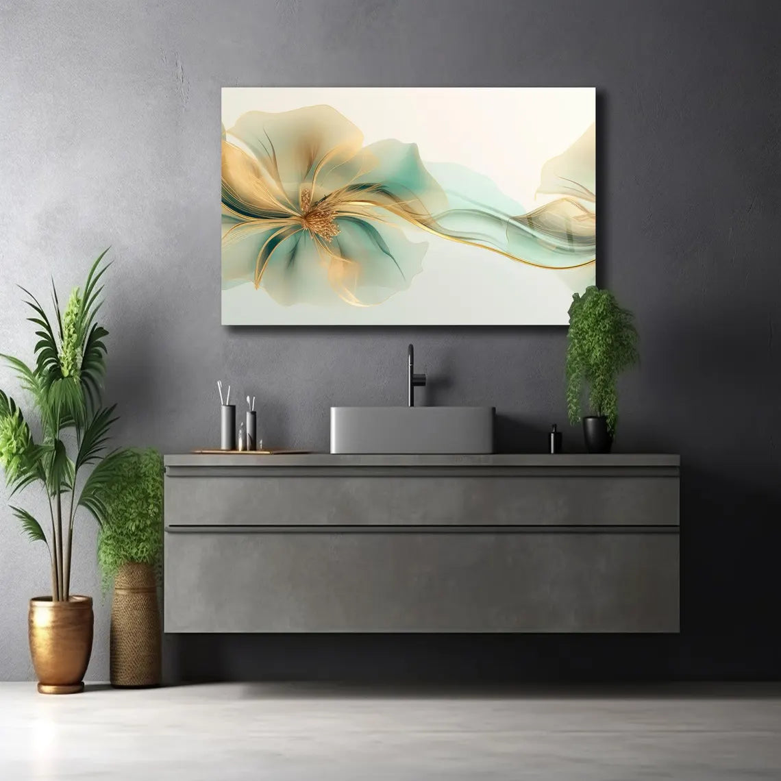 Abstract Flower Glass Wall Art