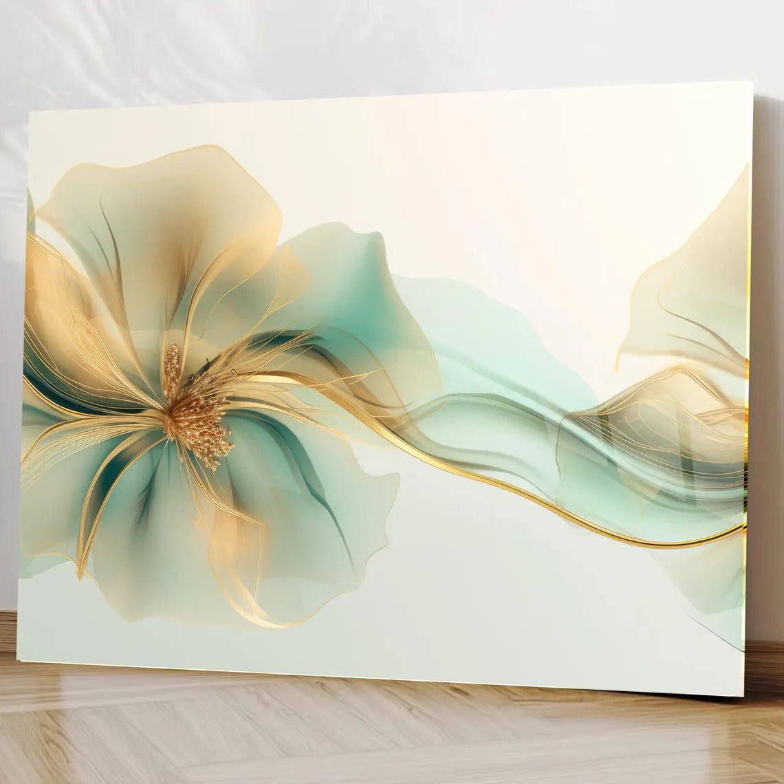 Abstract Flower Glass Wall Art