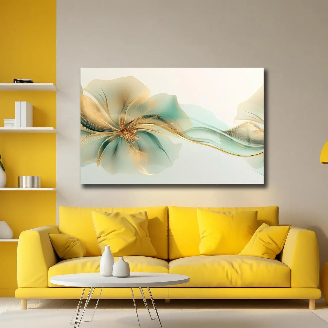 Abstract Flower Glass Wall Art