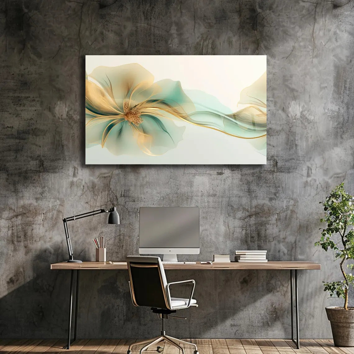 Abstract Flower Glass Wall Art