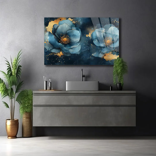 Abstract Flower Glass Wall Art