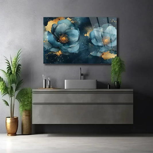 Abstract Flower Glass Wall Art - LUXARTDECO