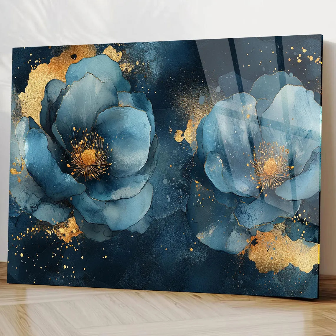 Abstract Flower Glass Wall Art