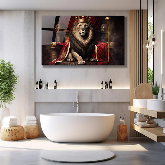 King Lion Glas Wall Art
