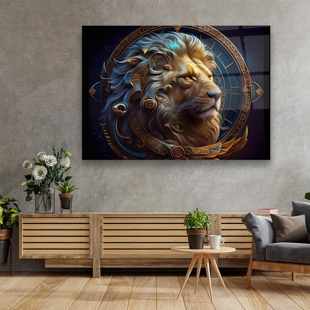 Lion Glass Wall Art