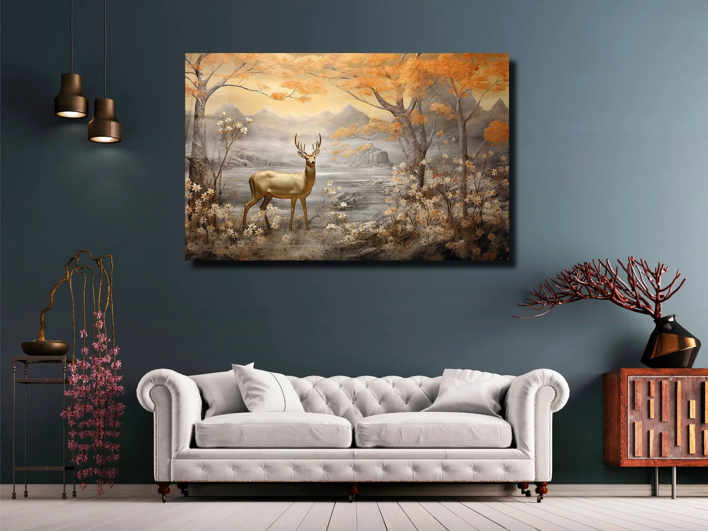 Deer Glass Wall Art