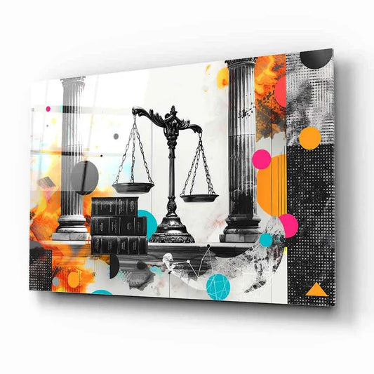 Goddess of Law Glass Wall Art - LUXARTDECO