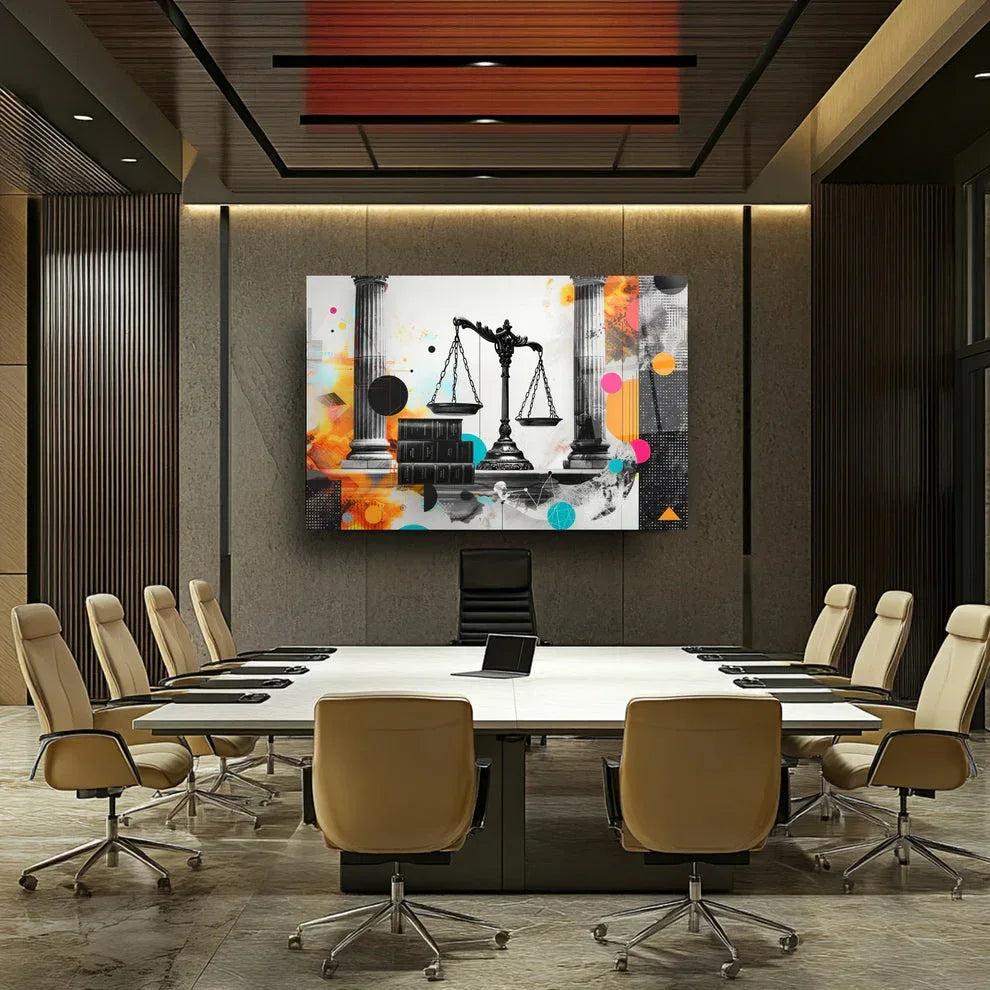 Goddess of Law Glass Wall Art - LUXARTDECO