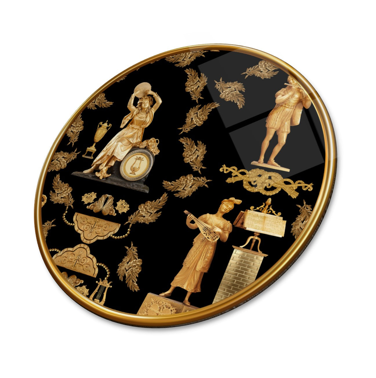 Black and Gold Glass Wall Art