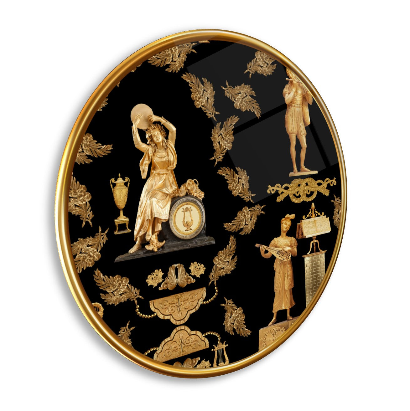 Black and Gold Glass Wall Art