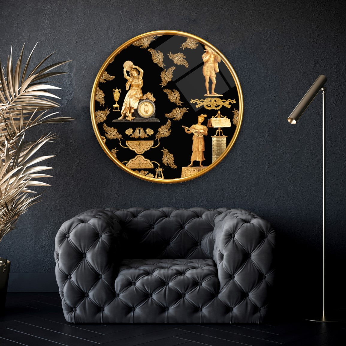 Black and Gold Glass Wall Art