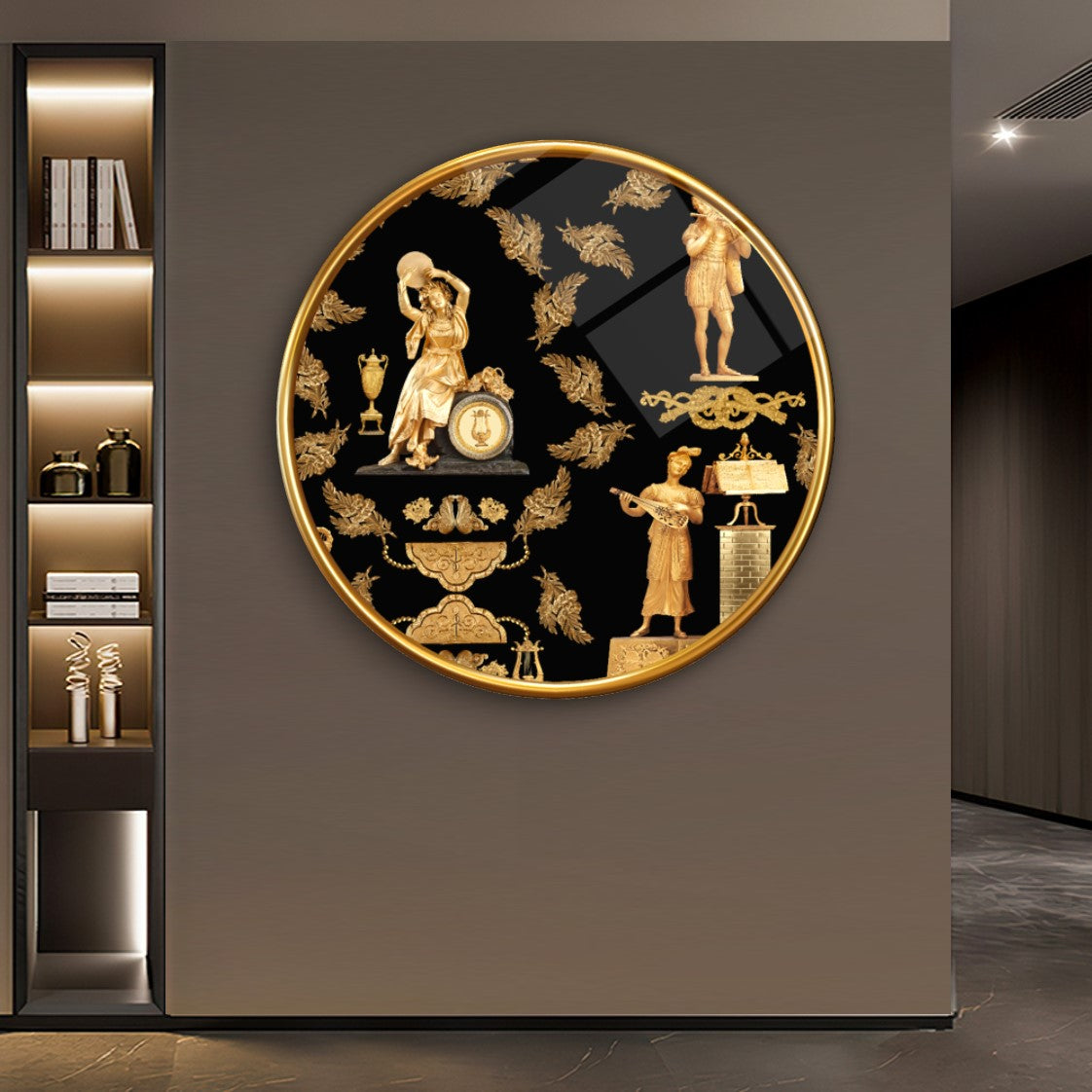 Black and Gold Glass Wall Art