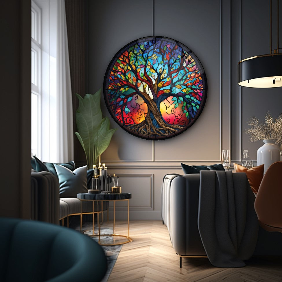 Décoration murale en verre Arbre de vie