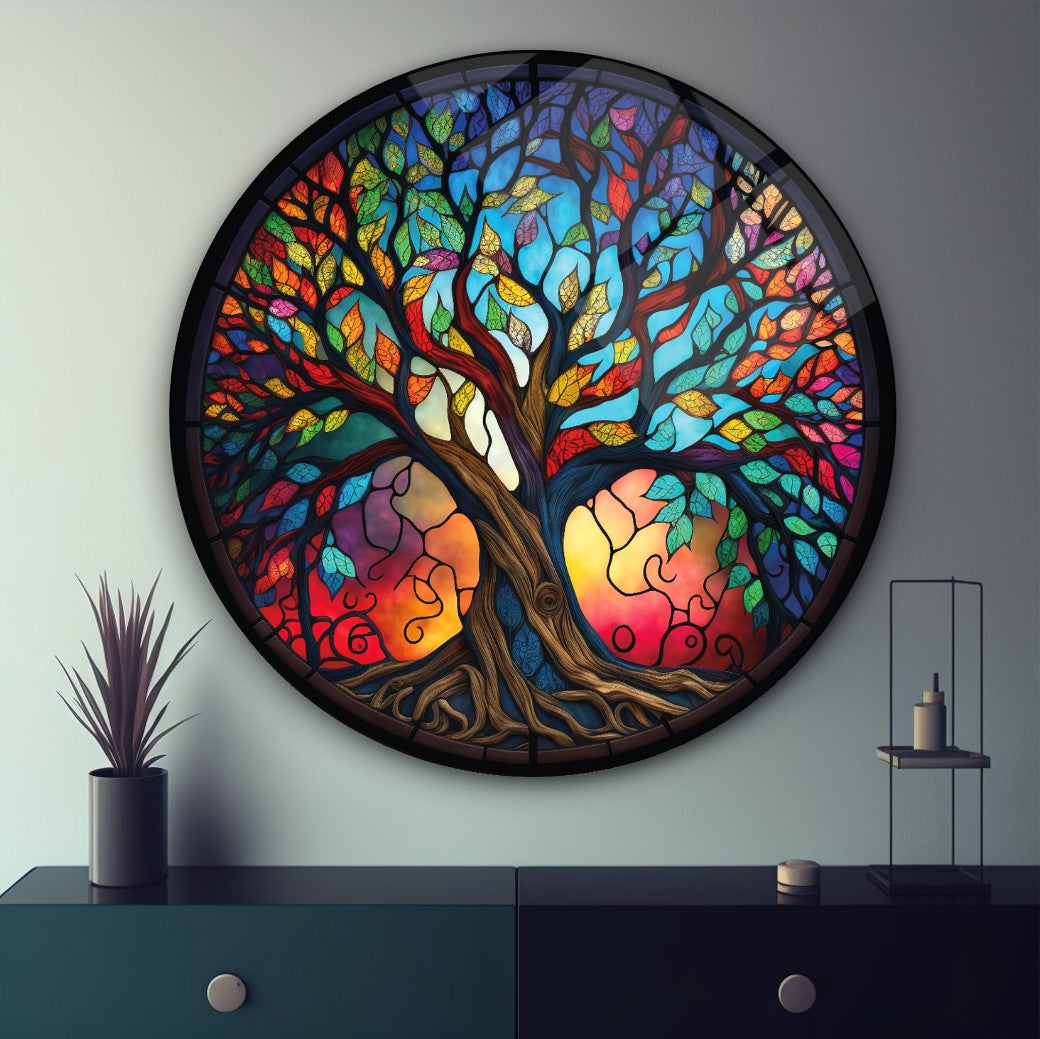 Décoration murale en verre Arbre de vie