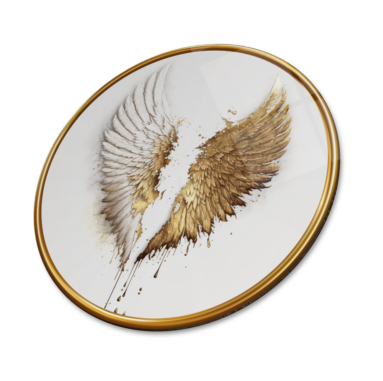 Gold Wings Glass Wall Art