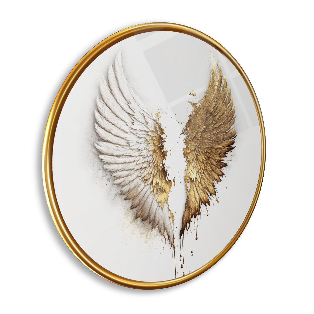 Gold Wings Glass Wall Art