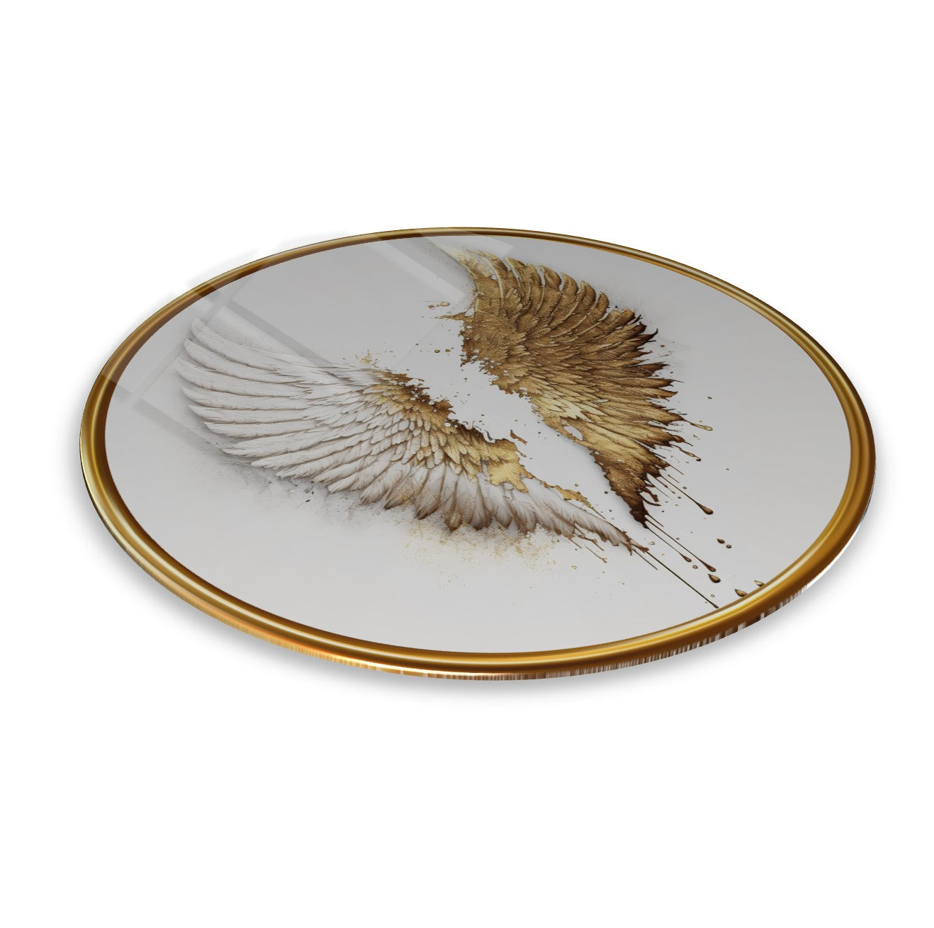 Gold Wings Glass Wall Art