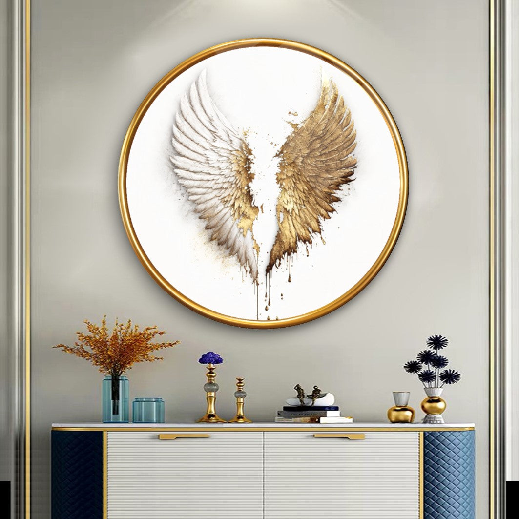 Gold Wings Glass Wall Art