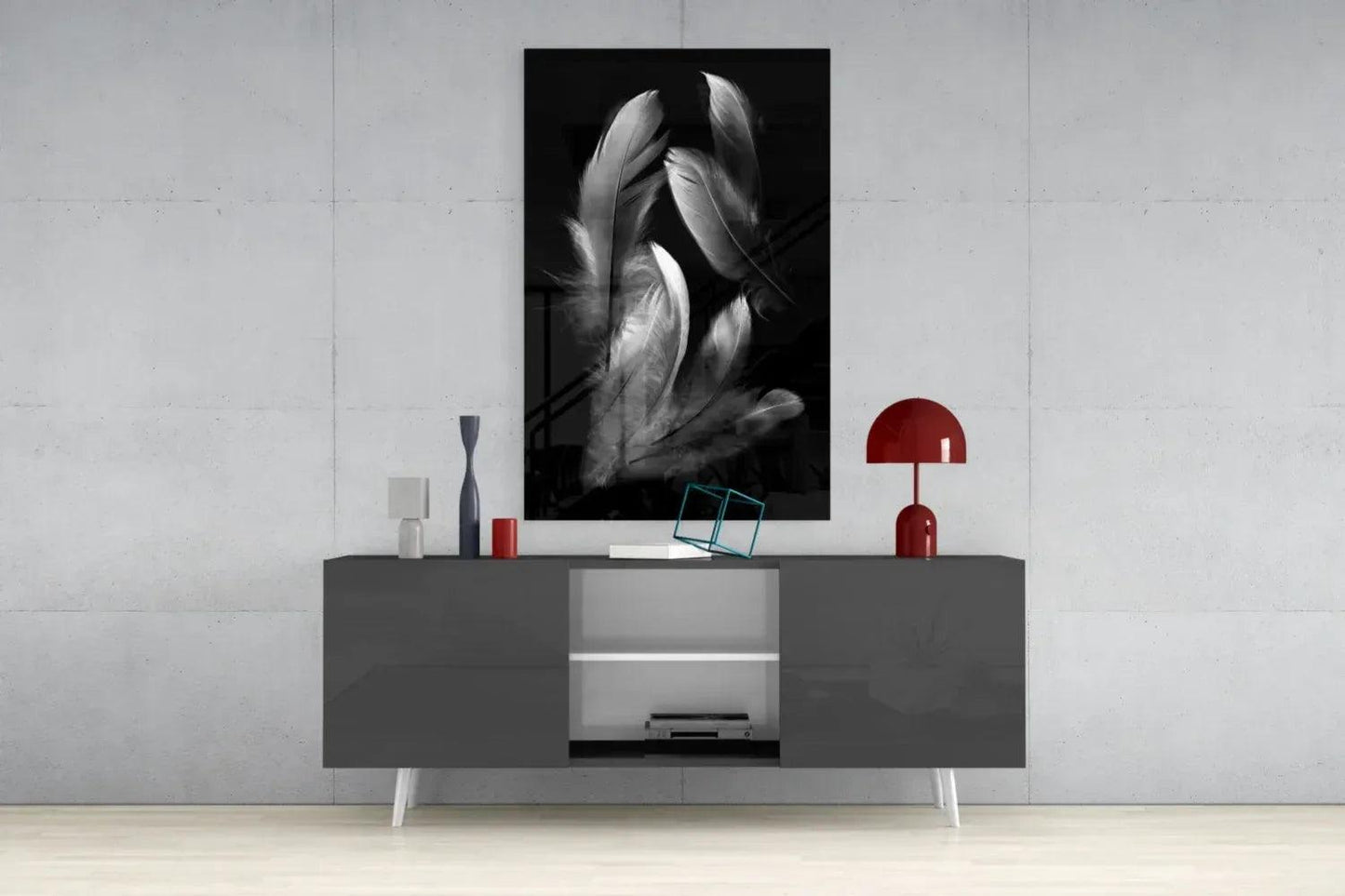 Feather Glass Wall Art - LUXARTDECO