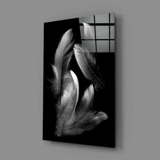 Feather Glass Wall Art - LUXARTDECO
