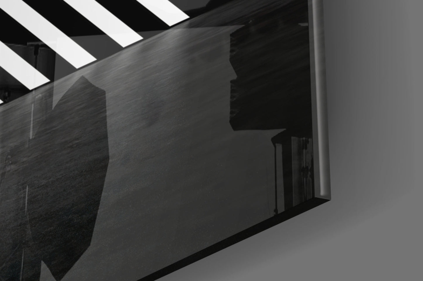 Neon Triangle Glass Wall Art