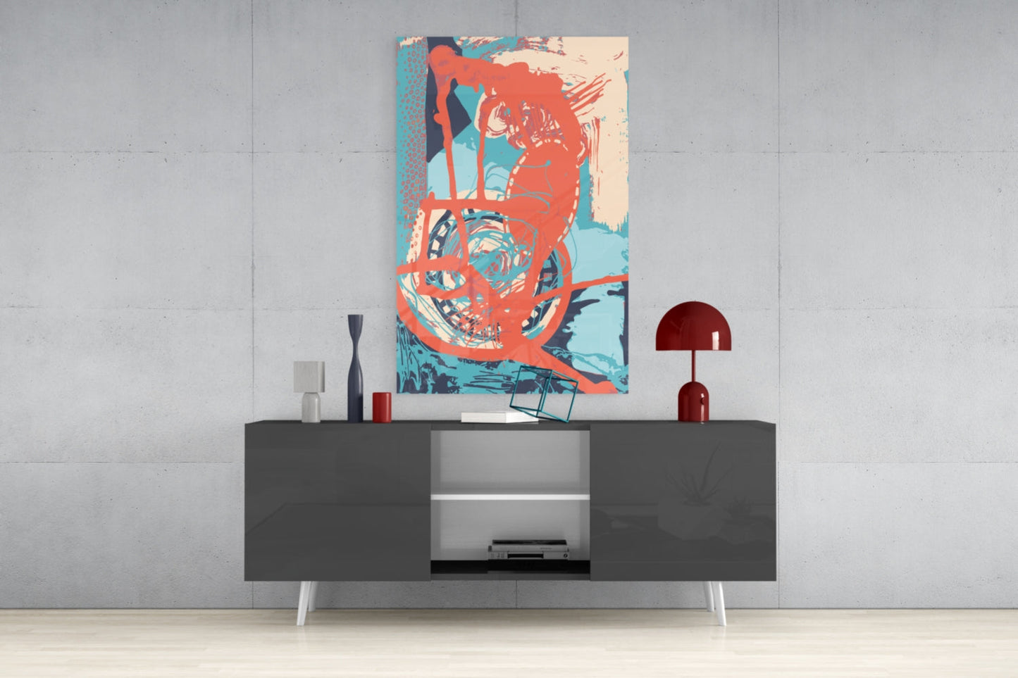 Abstract Colors Glass Wall Art