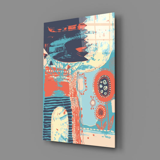 Abstract Colors Glass Wall Art