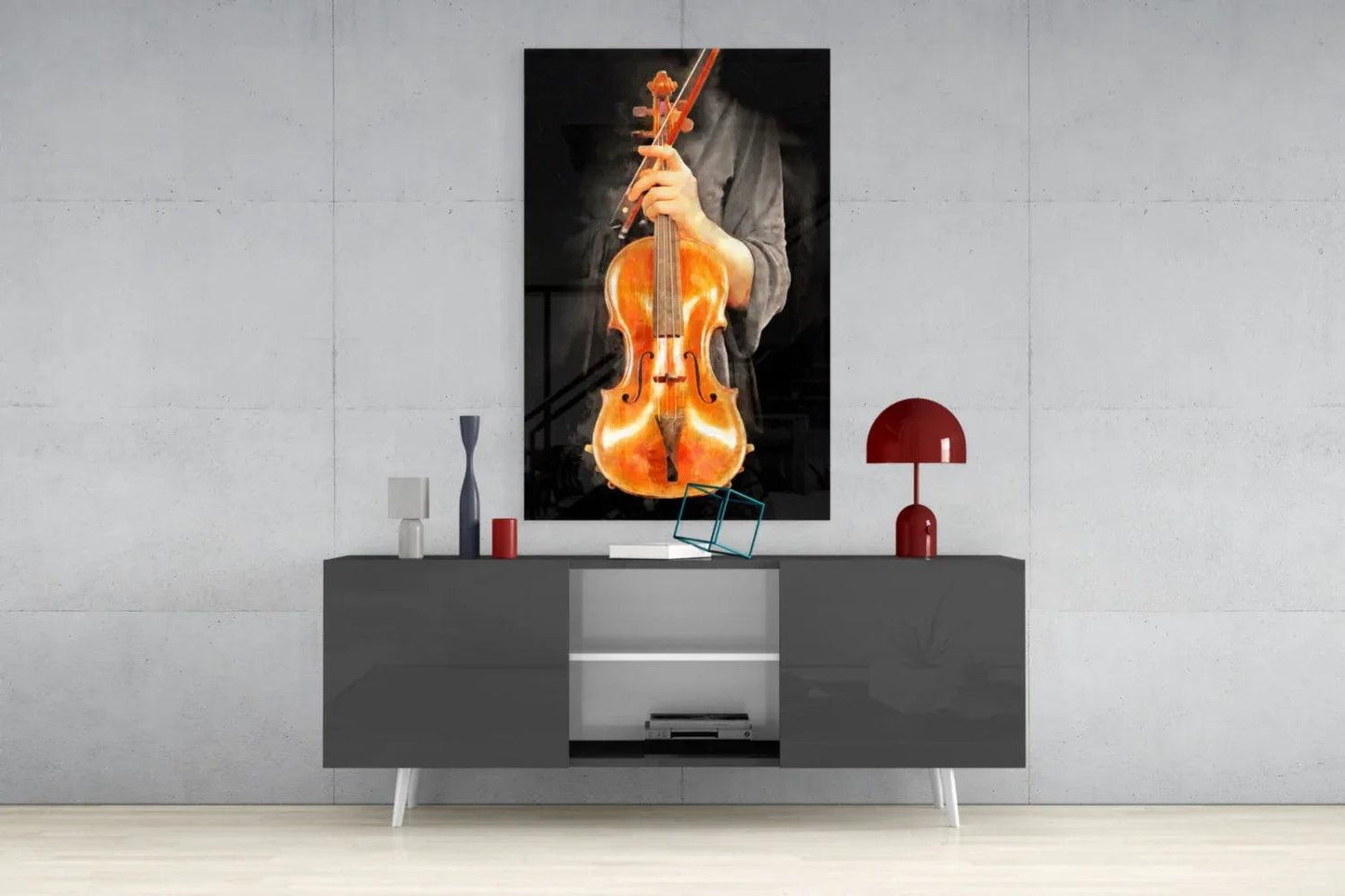 Violin Glass Wall Art - LUXARTDECO